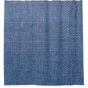 Blue linen texture closeup photo background. shower curtain