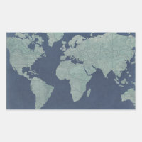 Blue Linen World Map