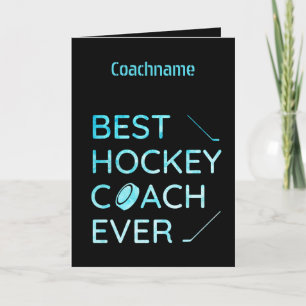 Blue lines - Best hockey coach ever thank you card