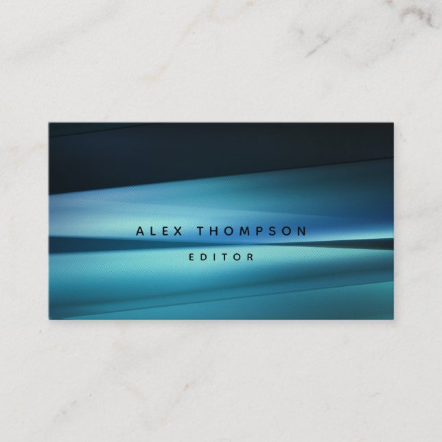 Blue Lines Modern Professional Mens Freelance Business Card (Front)