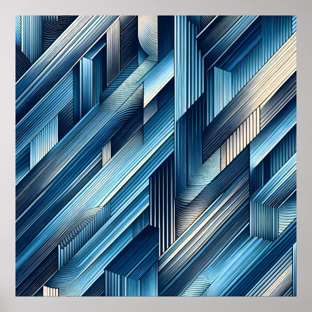Blue Lines Of Motion Poster (Front)