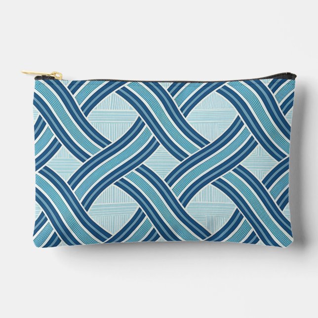 Blue Lines Pattern Accessory Pouch (Front)