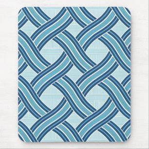 Blue Lines Pattern Mouse Pad