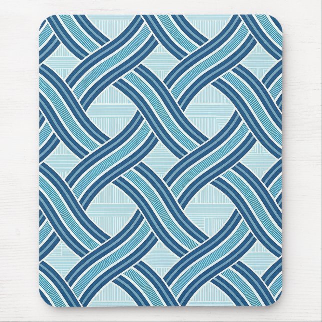 Blue Lines Pattern Mouse Pad (Front)