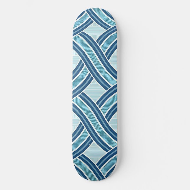 Blue Lines Pattern Skateboard (Front)