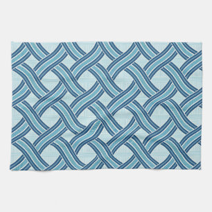 Blue Lines Pattern Tea Towel