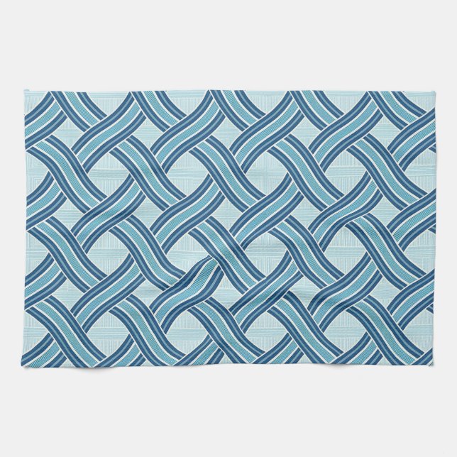 Blue Lines Pattern Tea Towel (Horizontal)