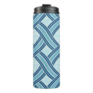 Blue Lines Pattern Thermal Tumbler