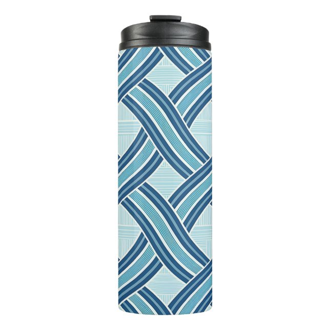 Blue Lines Pattern Thermal Tumbler (Front)