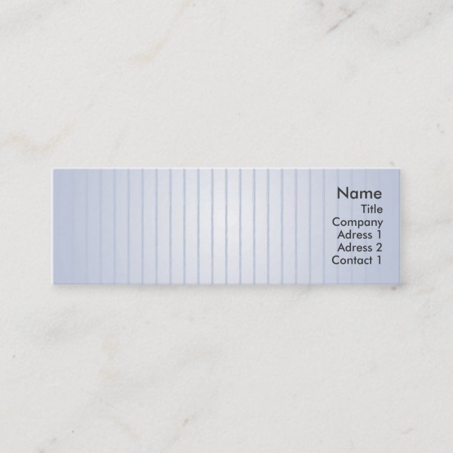 Blue Lines - Skinny Mini Business Card (Front)