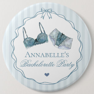 Blue Lingerie Shower Bachelorette Party Favor 6 Cm Round Badge