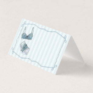 Blue Lingerie Shower Bow Place Card Table Decor