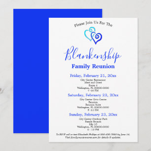 Blue Linked Hearts Family Reunion Template