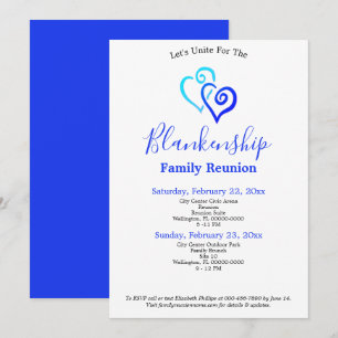 Blue Linked Hearts Family Reunion Template