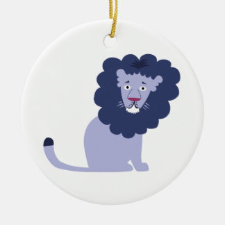 Blue lion blue ceramic tree decoration