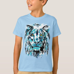 Blue Lion Head T-Shirt Lion Shirt