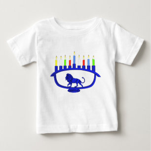 Blue Lion Menorah Baby T-Shirt