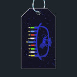 Blue Lion Menorah Gift Tags<br><div class="desc">For your Chanukkah party. Features a lion-themed Chanukkah menorah,  superimposed on a starry background,  with all eight candles and the shamash burning.  Chanukkah is the mid-winter "Festival of Lights."</div>