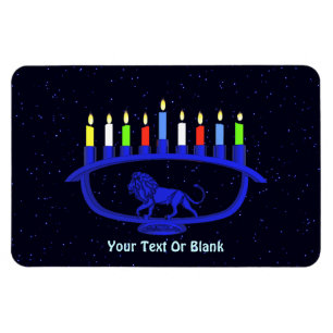 Blue Lion Menorah Magnet