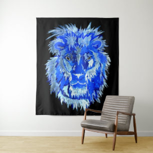 Blue Lion Spirit Tapestry