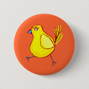 Blue Lipped Chick 6 Cm Round Badge