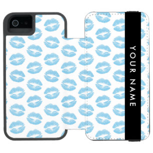 Blue Lips, Kiss, Lipstick, Your Name, Personalise Incipio Watson™ iPhone 5 Wallet Case