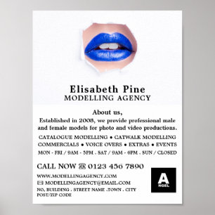 Blue Lips, Modeling Agency, Model Agent Poster
