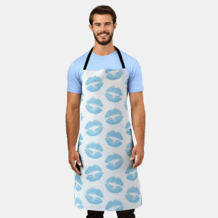 Blue Lips, Pattern Of Lips, Blue Lipstick, Kiss Apron