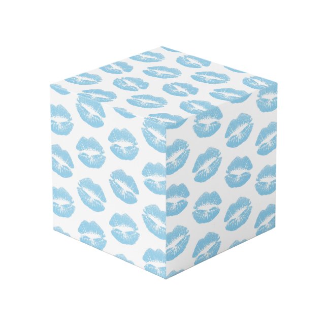 Blue Lips, Pattern Of Lips, Blue Lipstick, Kiss Cube (Front Angled)