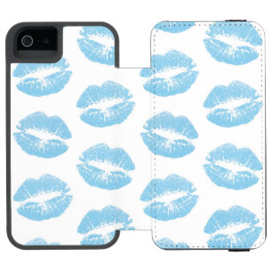 Blue Lips, Pattern Of Lips, Blue Lipstick, Kiss Incipio Watson™ iPhone 5 Wallet Case