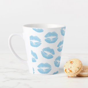 Blue Lips, Pattern Of Lips, Blue Lipstick, Kiss Latte Mug