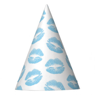 Blue Lips, Pattern Of Lips, Blue Lipstick, Kiss Party Hat