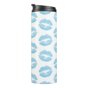 Blue Lips, Pattern Of Lips, Blue Lipstick, Kiss Thermal Tumbler