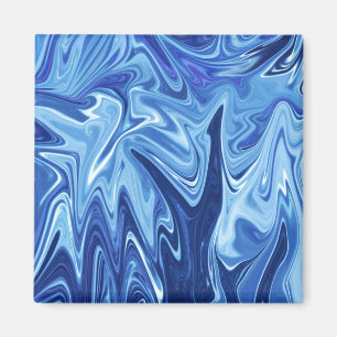 Blue liquid abstract pattern magnet