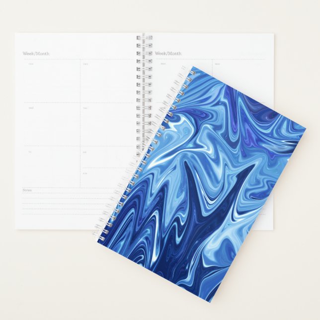Blue liquid abstract pattern planner (Display)