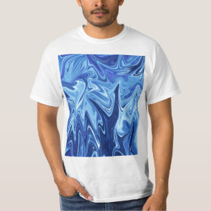 Blue liquid abstract pattern T-Shirt