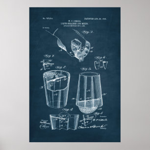 Blue Liquid Strainer and Mixer Patent Poster