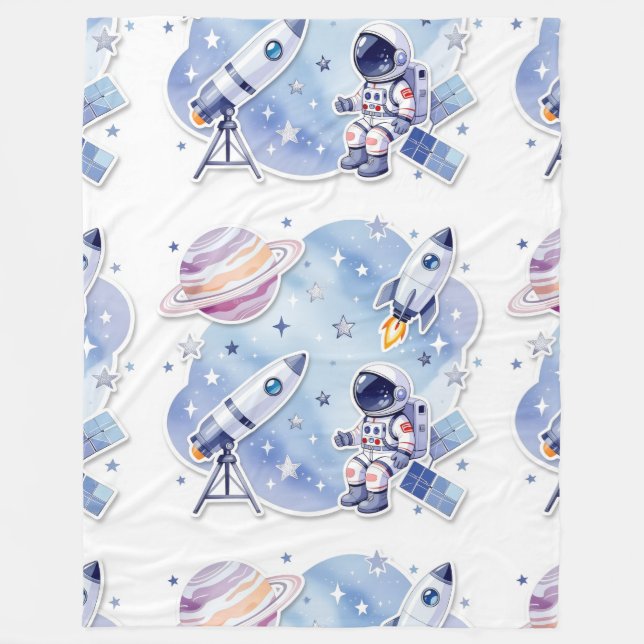 Blue little astronaut stylish Blanket New Home (Front)