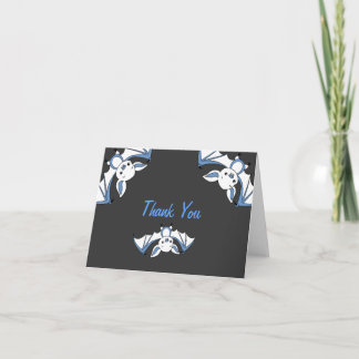 Blue Little Bat Baby Shower Thank You Notes