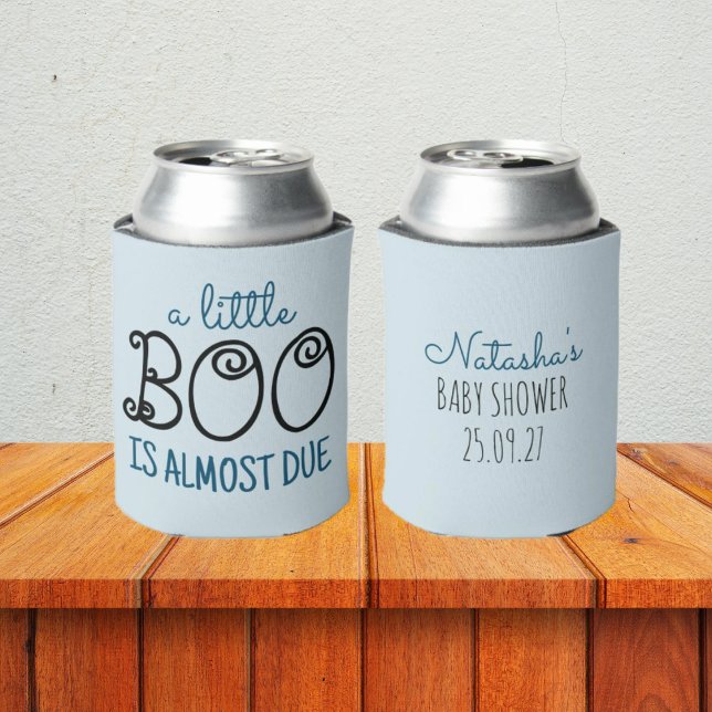 Blue Little Boo Boy Halloween Baby Shower Can Cooler (Creator Uploaded)