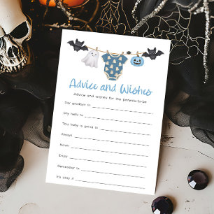 Blue Little Boo Clothesline Advice and Wishes Game