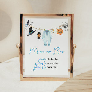 Blue Little Boo Halloween Baby Shower Mum Osa Bar Poster