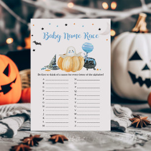 Blue Little Boo Pumpkin Baby Name Race Game