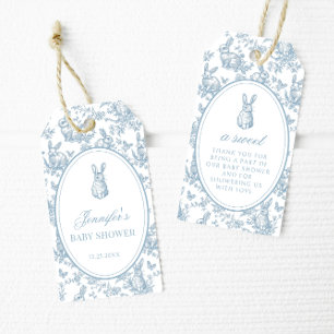 Blue Little Bunny Baby Shower Thank You Favour Tag