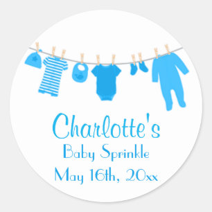 Blue Little Clothes Baby Sprinkle Stickers
