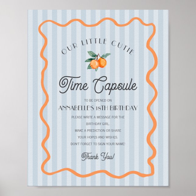 Blue Little Cutie Citrus Birthday Time Capsule Poster (Front)