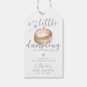 Blue Little Dumpling Boy Baby Shower Thank You Gif Gift Tags