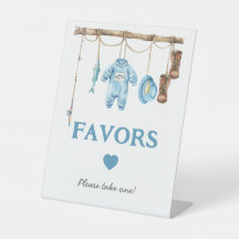 Blue Little Fisherman Baby Shower Favours Beige
