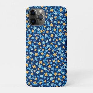 Blue Little Flowers Pattern iPhone 11 Pro Case
