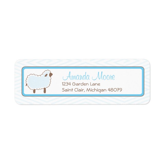 Blue Little Lamb Address Label Return Address Label (Front)
